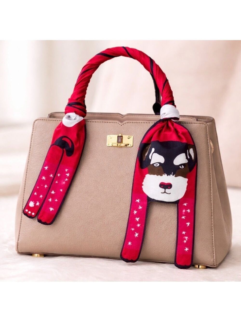 WIRE HAIRED TERRIER DOG SKINNY SCARF BAG HANDLE WRAP HAIR TIE NECK SCARF BANDEAU